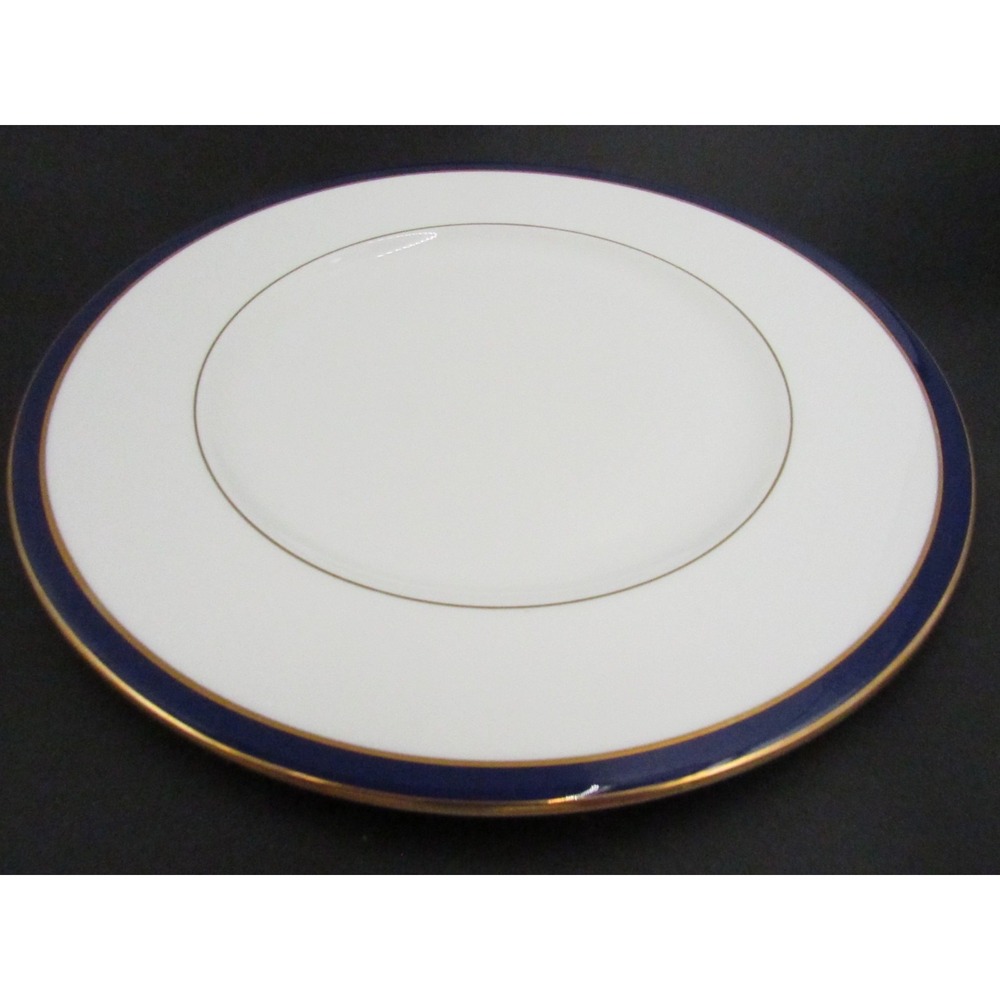 Lenox Federal Cobalt Classic Collection Fine China 11in Dinner Plate White Blue